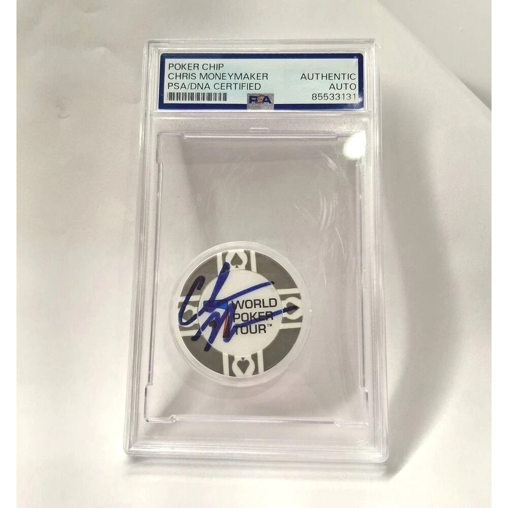 CHRIS MONEYMAKER - 2003 WSOP CHAMP - SIGNED BELLAGIO WPT POKER CHIP - AUTO